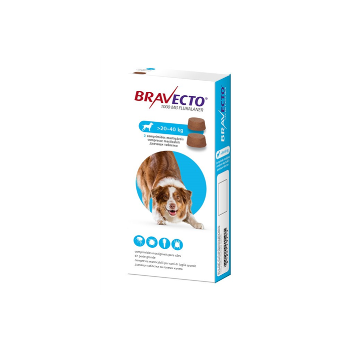 BRAVECTO*2CPR 20-40KG 1000MG