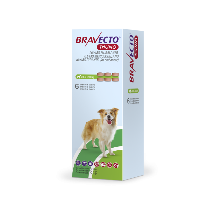 BRAVECTO TRIUNO*6CPR 10-20KG