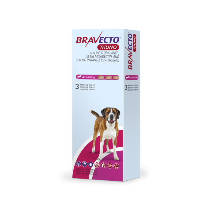 BRAVECTO TRIUNO*3CPR 40-60KG